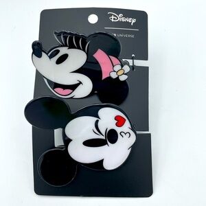 Disney Mickey Mouse & Minnie Mouse Claw Hair Clip Pair NWT